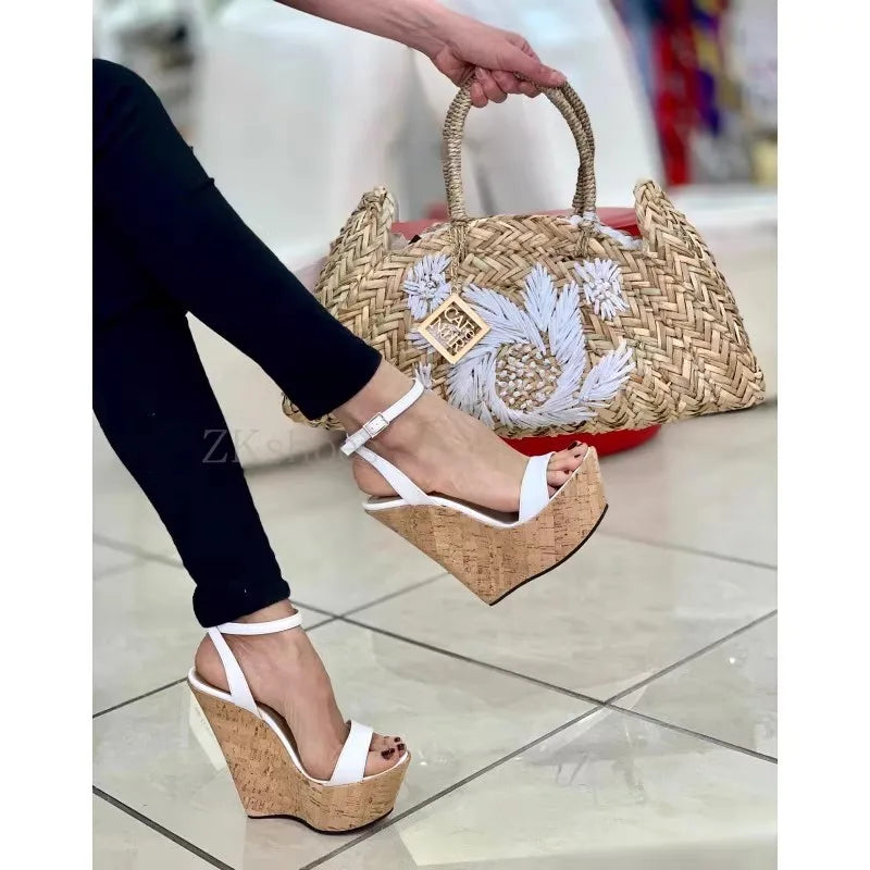 High Fish Mouth Wedge Sandals