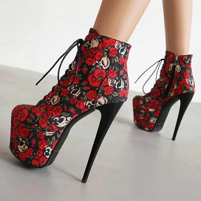 Flower Super High Heel Boots