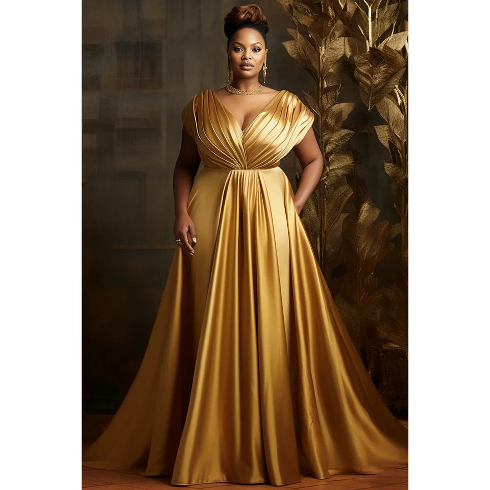 Luxury High Waist A-Line Maxi Dress
