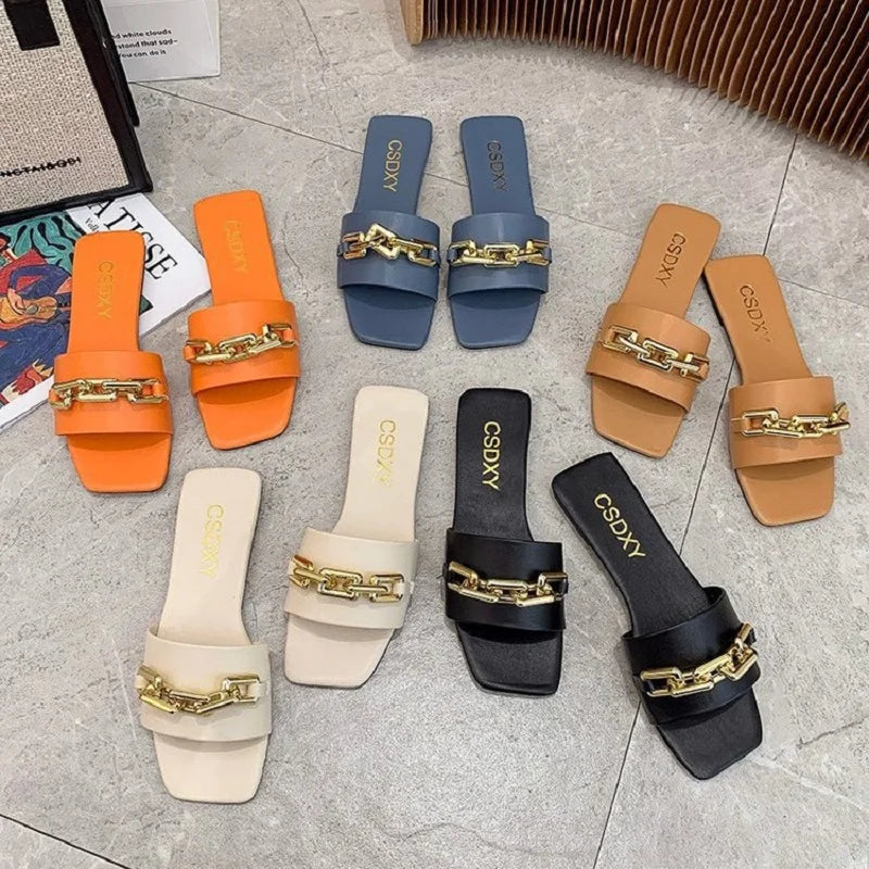 Leather Slippers W/Matching Bag Set