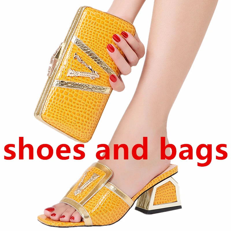 Women's High Heel Dress Sandals with Clutch Purse Set Sparkling Crystal V-Strap Party Sandals for Wedding Evening, Prom Non-Slip