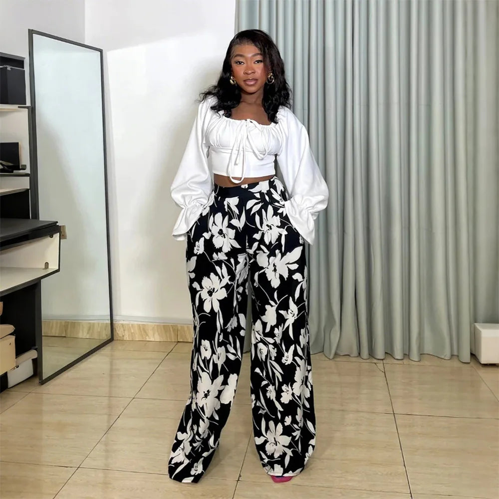 Wide-Leg 2 Piece Pants Set