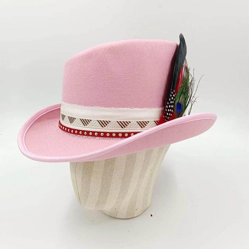 Suede Fedora Hat 9.5cm Wide Brim Suede Hats for Women and Men Hand Sewn Autumn Winter Jazz Hat Fashion chapeau femme шляпа