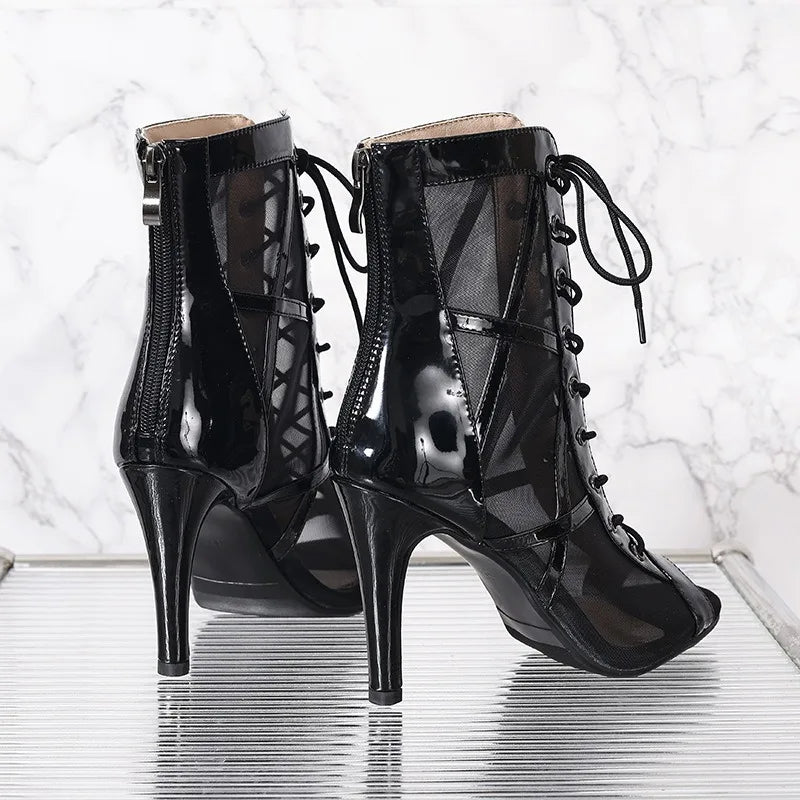 Open Toe Stiletto High Heel Boots