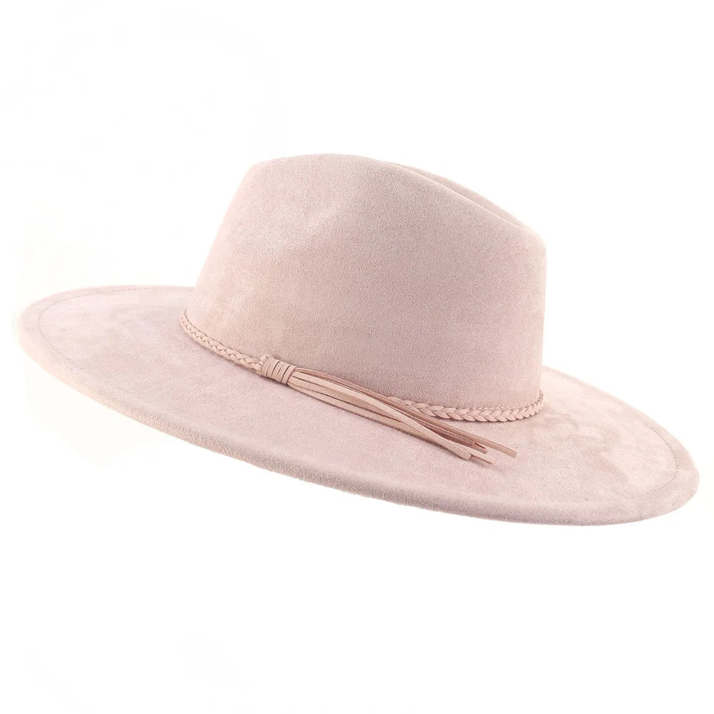 Colorful Suede Wide Brim Felt Fedoras Hat for Women Men Church Jazz Cap Panama Denim Hat Wholesale шляпа женская л