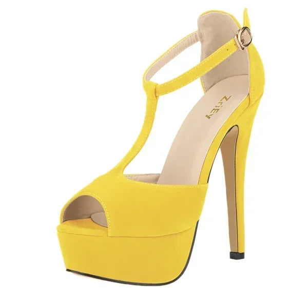 Platform Ankle Strap Stilettos High Heels
