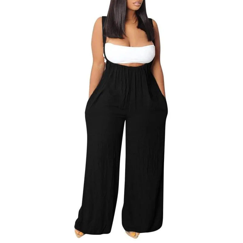 Suspender High Waist Pocket Romper