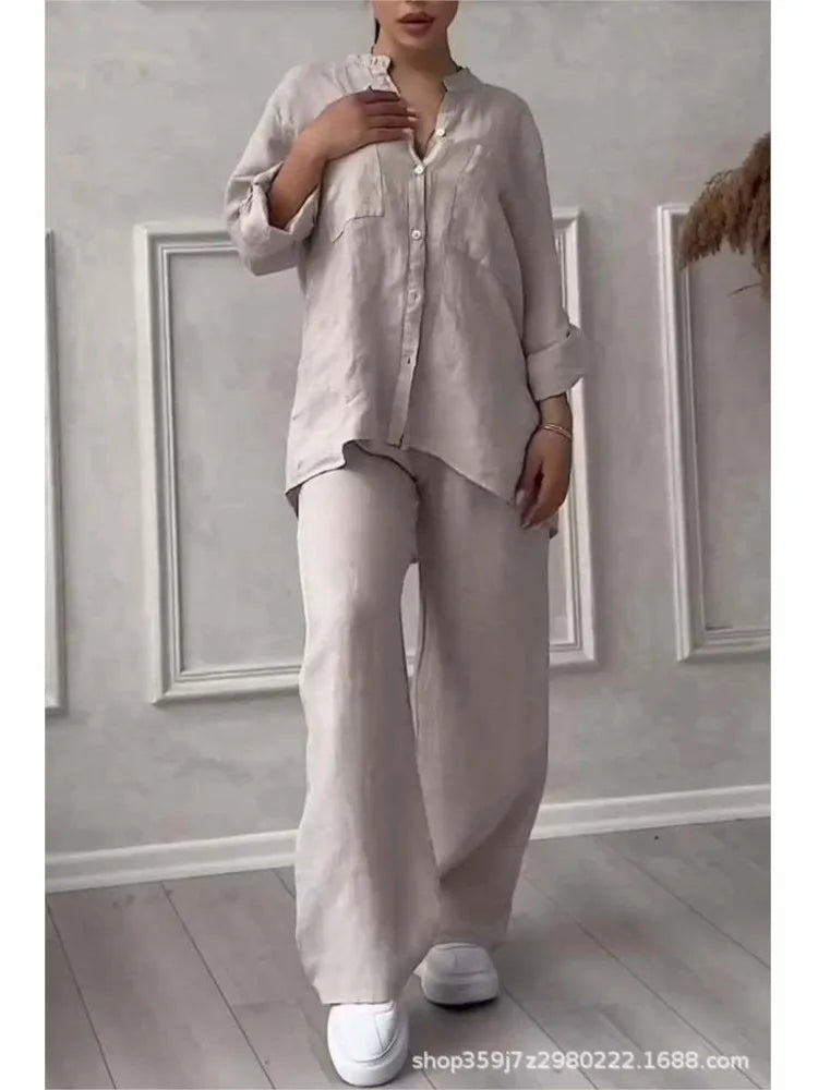 2 Piece Wide Leg Pants Set