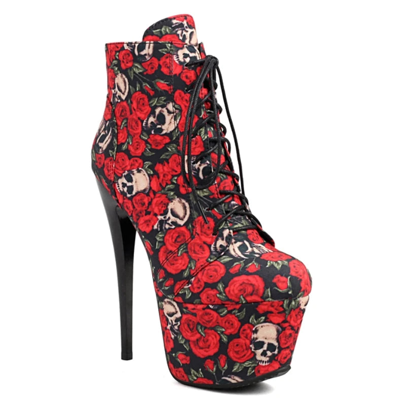 Flower Super High Heel Boots