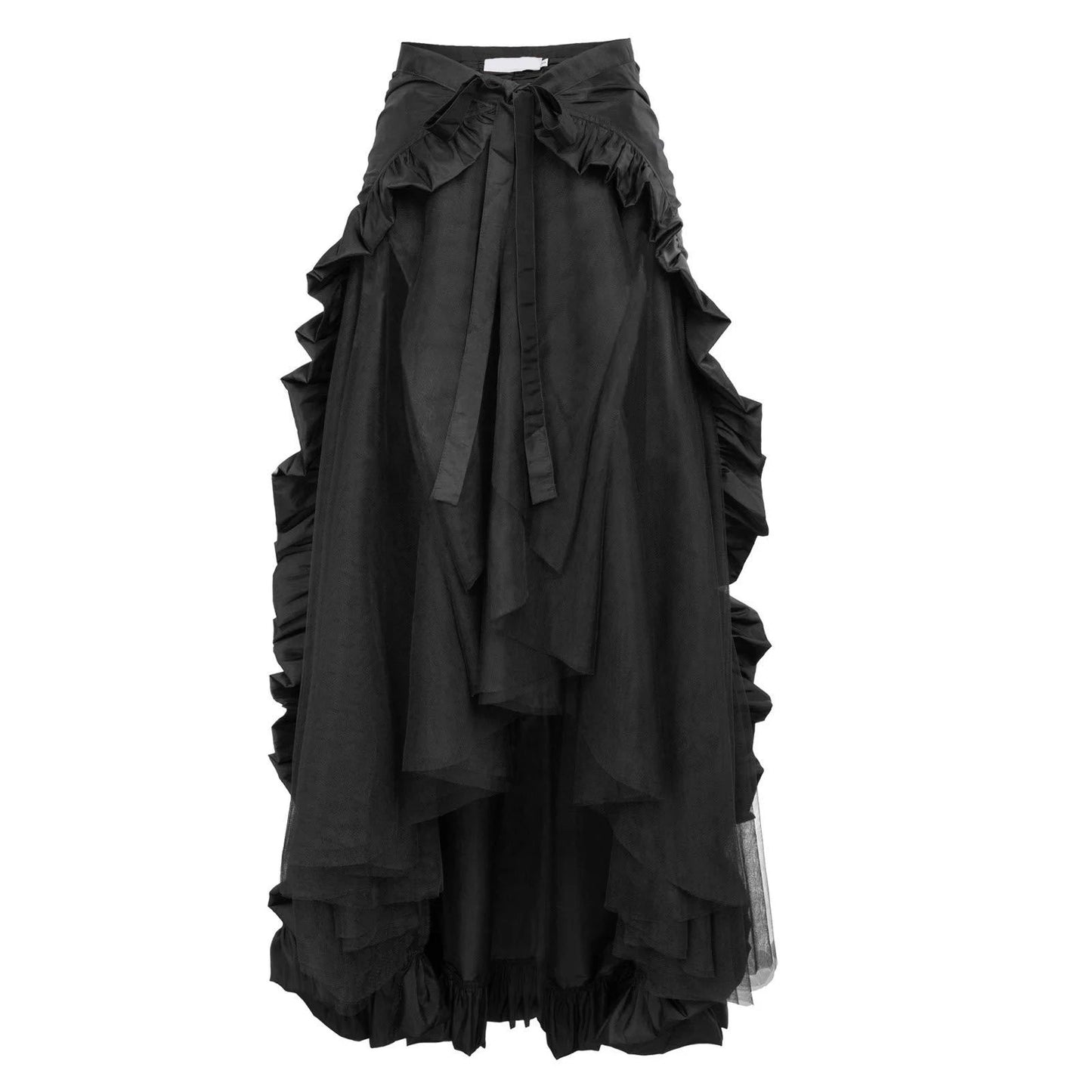 Medieval Bustle Dress Plus Size Women Steampunk Gothic Wrap Victorian Ruffled Pirate Dresses Temperament Half-body Skirts Cos
