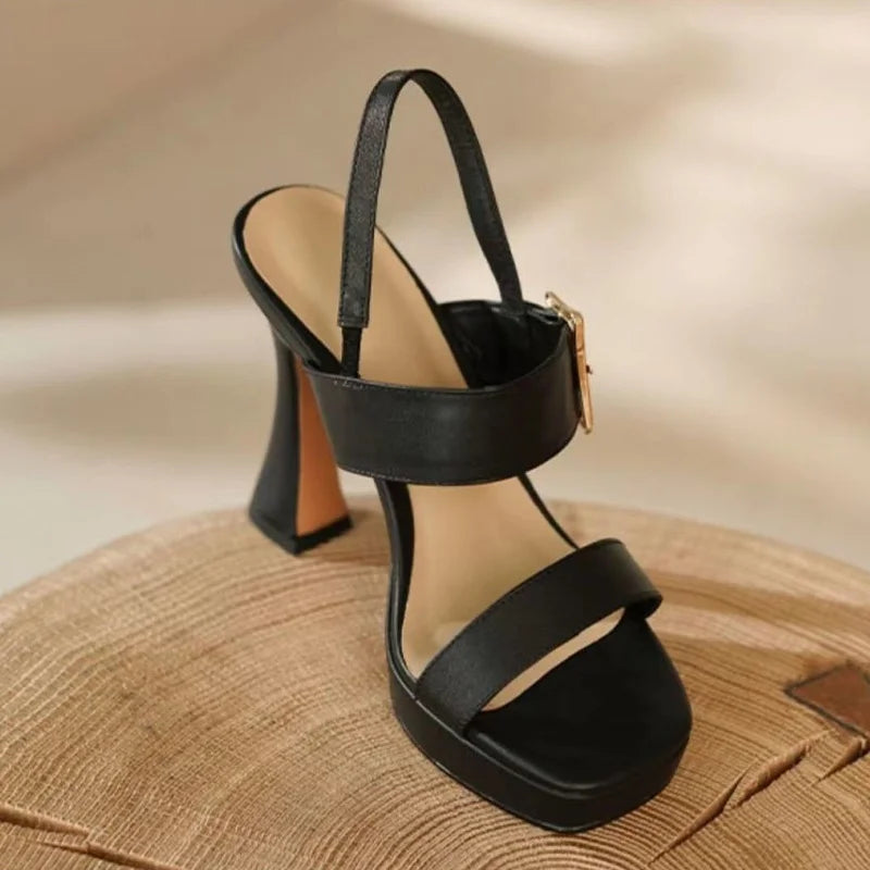 Elegant Genuine Leather High Heels