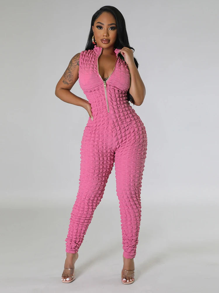 Sleeveless Zip Up Jumpsuit