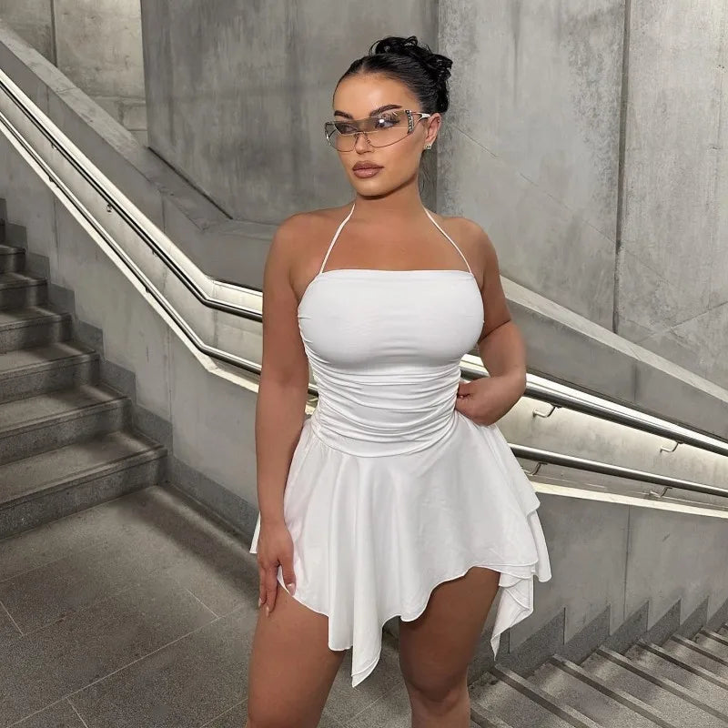 Spaghetti Strap Irregular Mini Dress