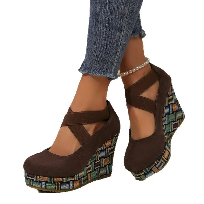 Suede Slope Wedge Heel