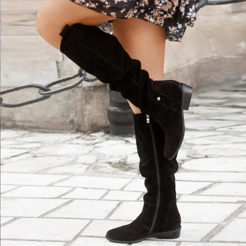 Suede Knee High Boots