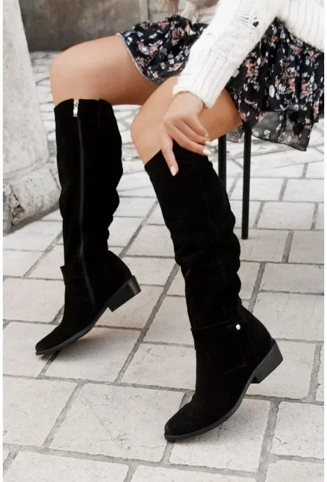 Suede Knee High Boots