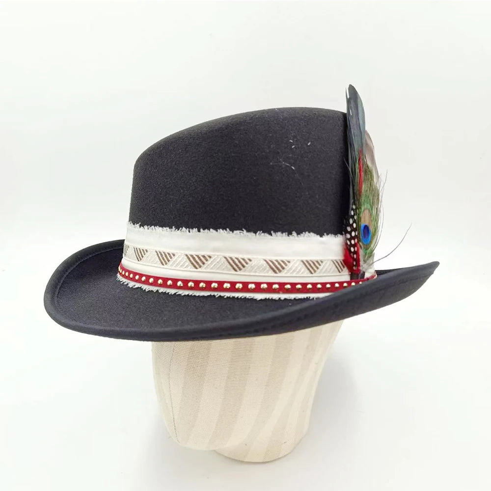 Suede Fedora Hat 9.5cm Wide Brim Suede Hats for Women and Men Hand Sewn Autumn Winter Jazz Hat Fashion chapeau femme шляпа
