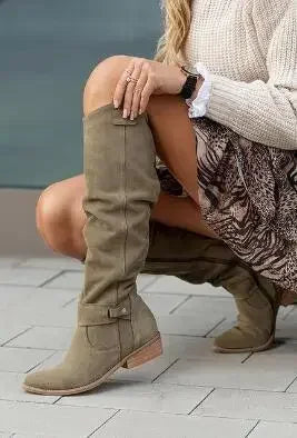 Suede Knee High Boots
