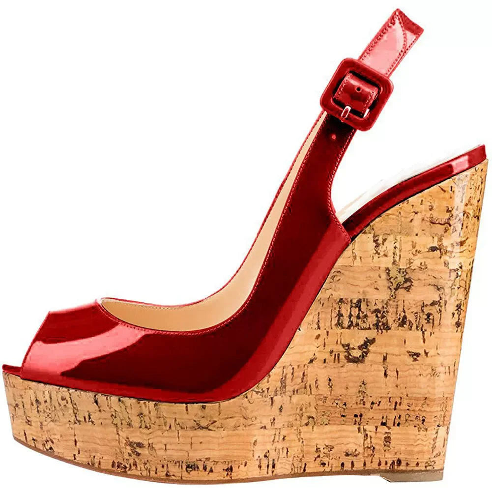 High Fish Mouth Wedge Sandals