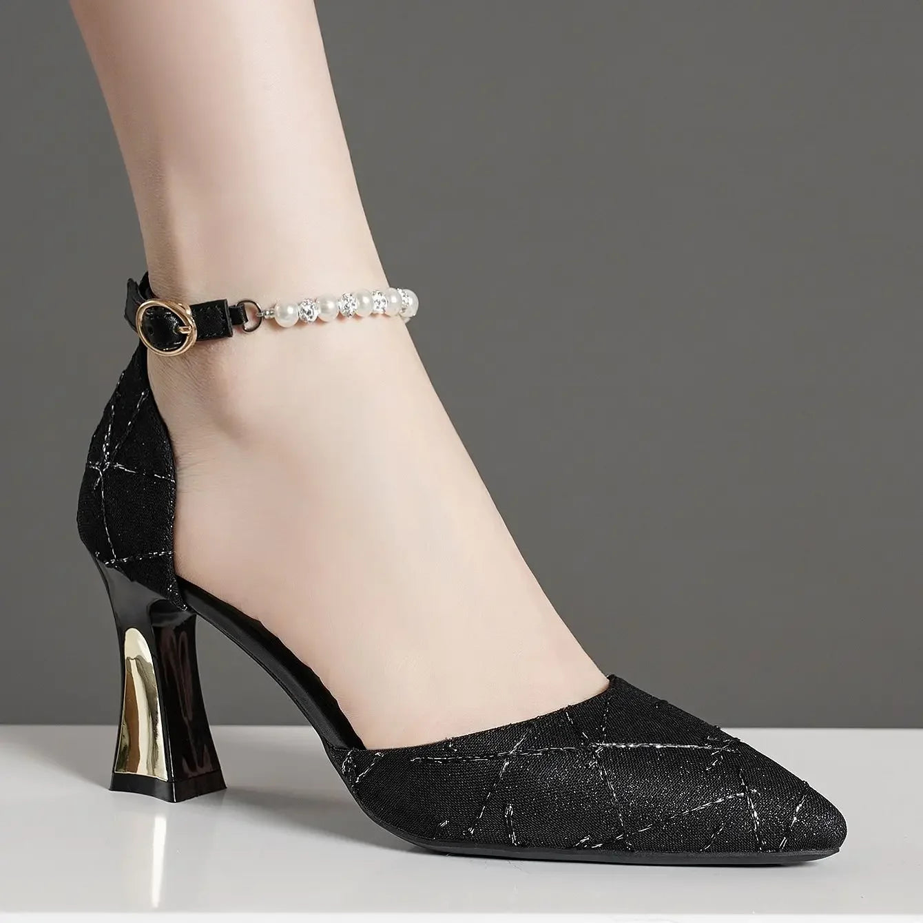 Bead Low Heels