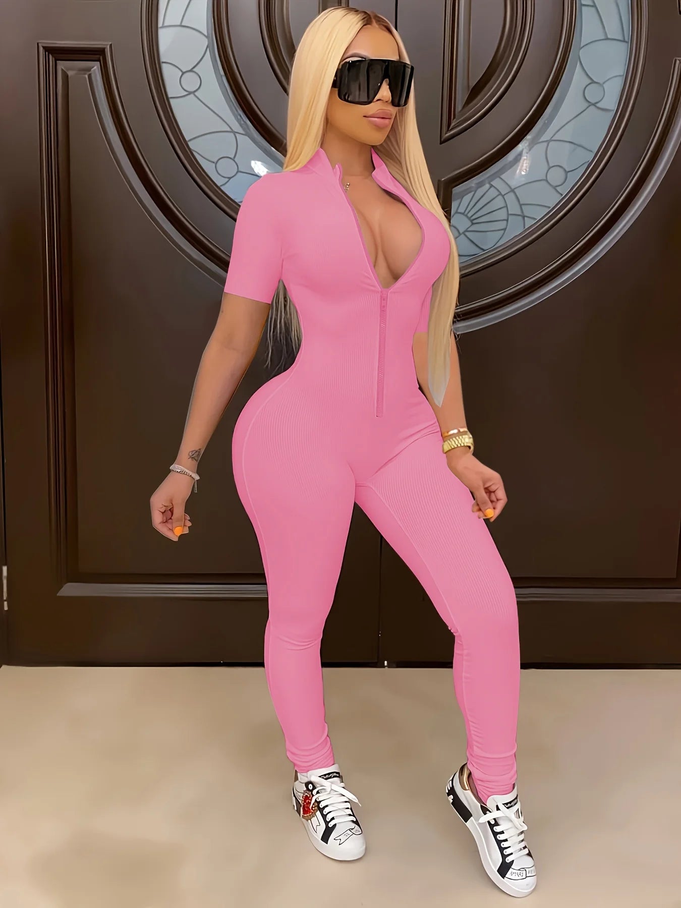 Jumpsuits for Women Casual Fashion Spring and Summer Slim Fit Zippered Small Rips Jumpsuit Monos Mujer Elegante Bodysuit