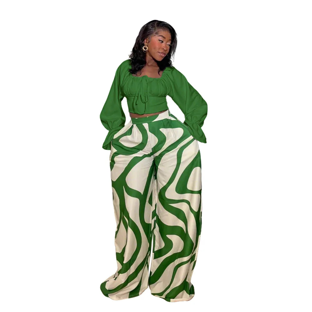 Wide-Leg 2 Piece Pants Set