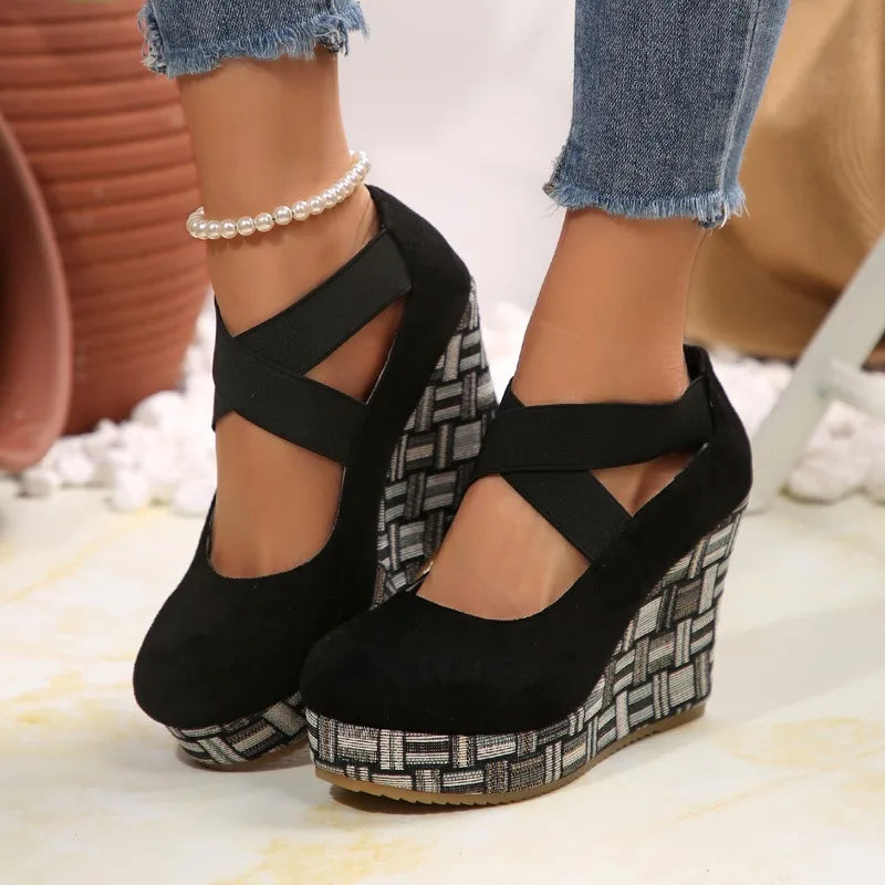 Suede Slope Wedge Heel