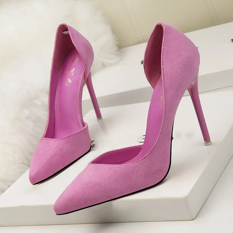Suede Office Stiletto High Heel Pump