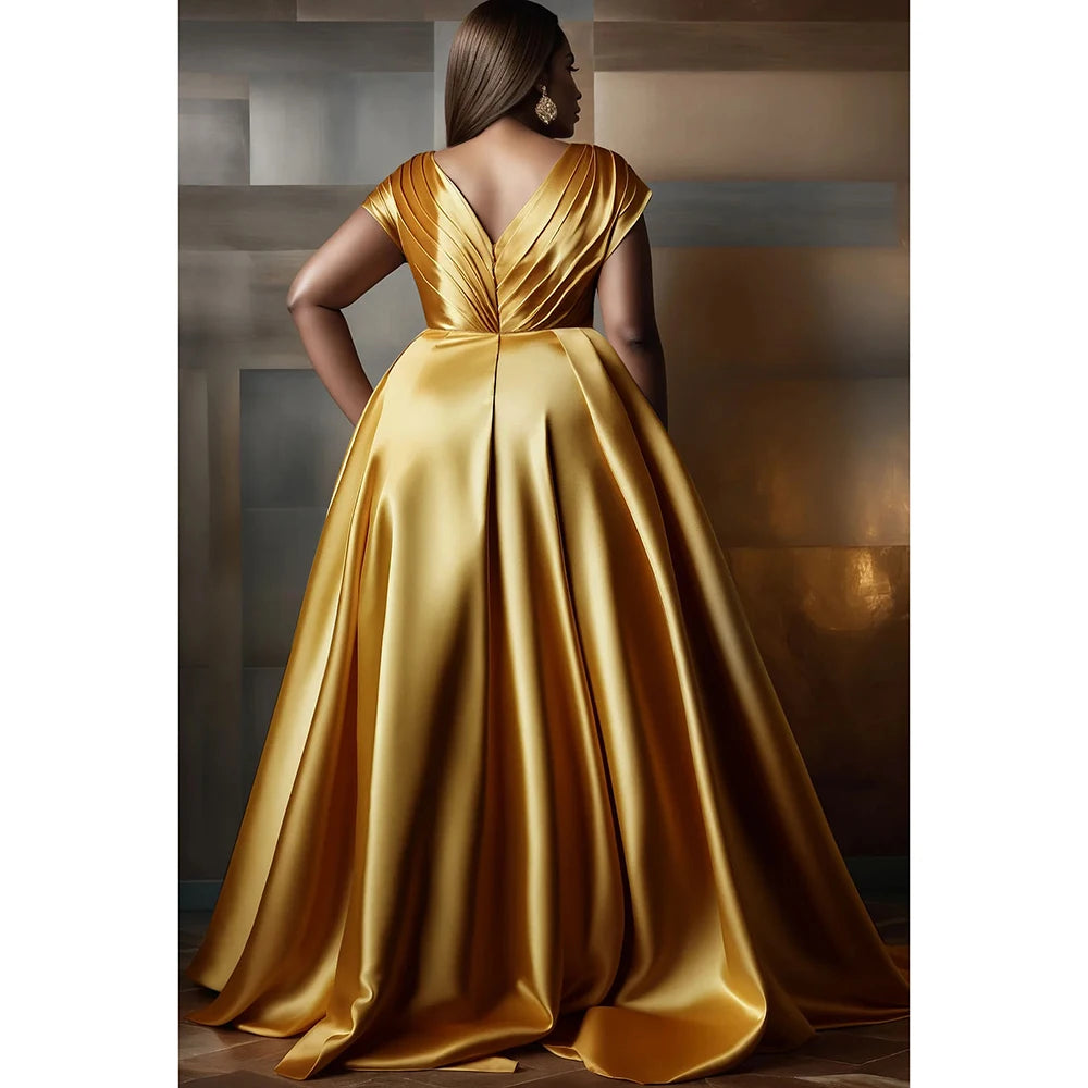 Luxury High Waist A-Line Maxi Dress