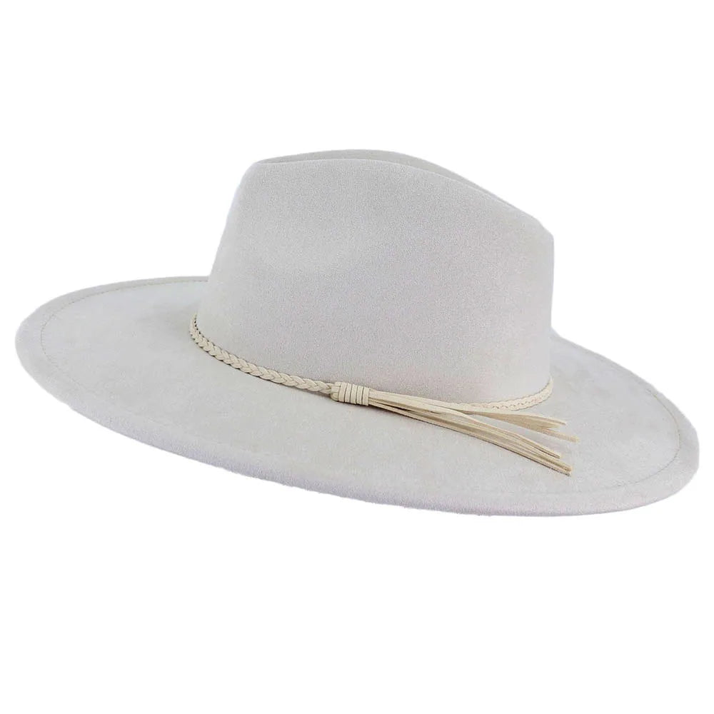 Colorful Suede Wide Brim Felt Fedoras Hat for Women Men Church Jazz Cap Panama Denim Hat Wholesale шляпа женская л