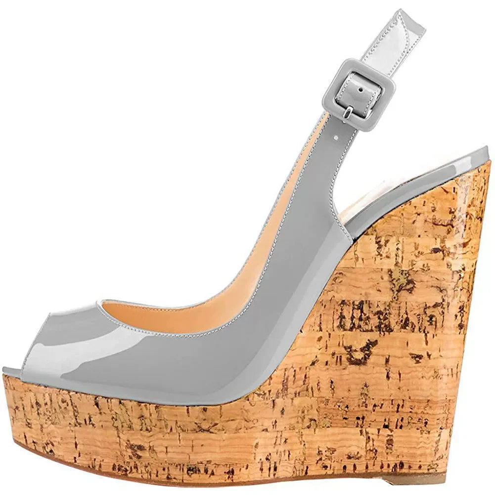 High Fish Mouth Wedge Sandals