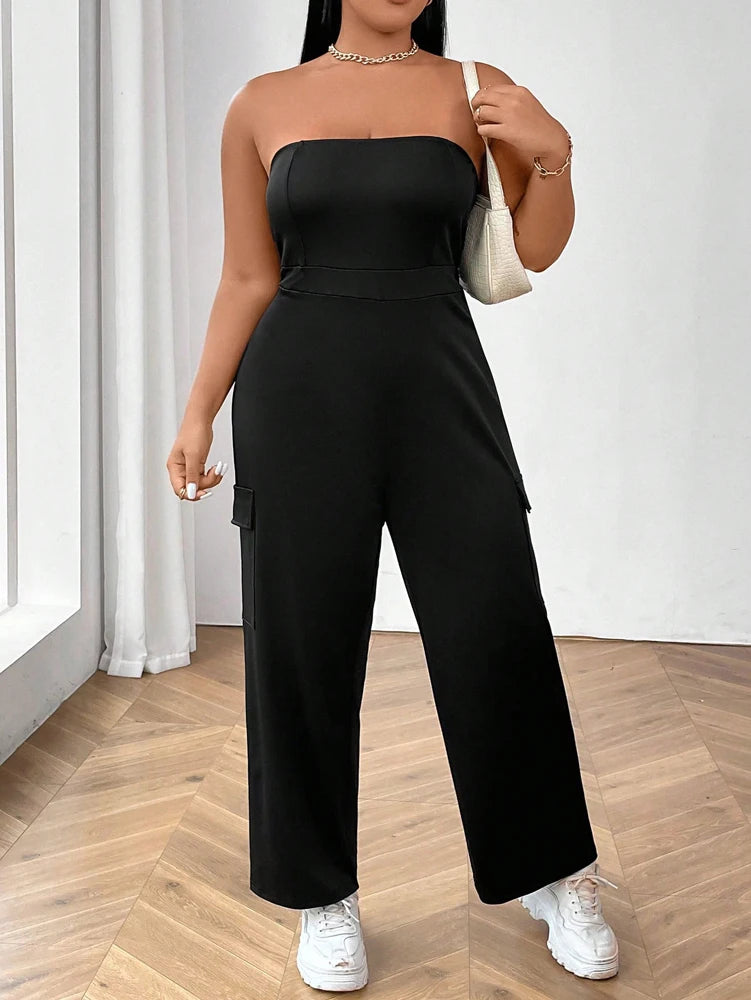 Plus Size Women's Plunge Sleeveless Jumpsuit Yoga Wear One-piece Pants Sports Fitness Outdoor Summer Best Choice