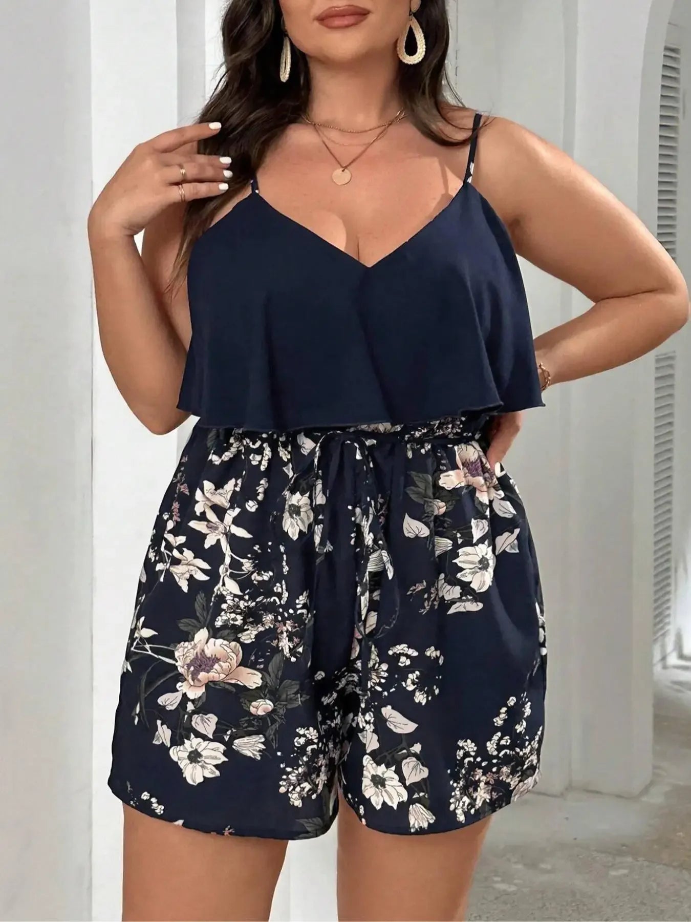 Plus Size 1XL-5XL Women's Fashionable New Bohemian Style Floral Print Comfortable Versatile Jumpsuit