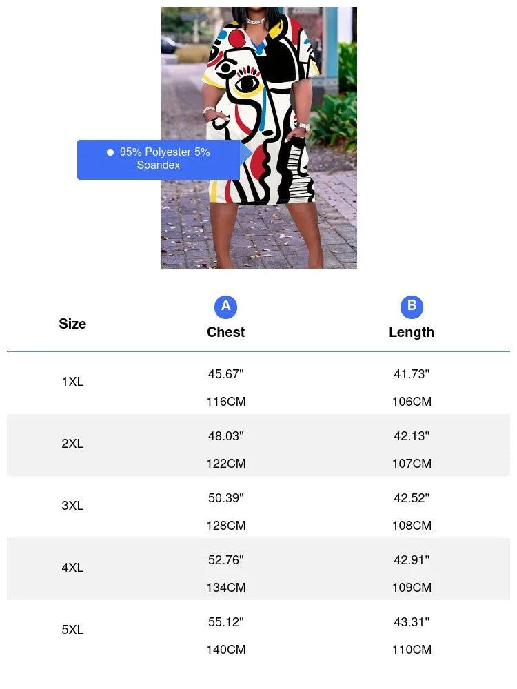 Abstract Painting Print Dress Two Pockets