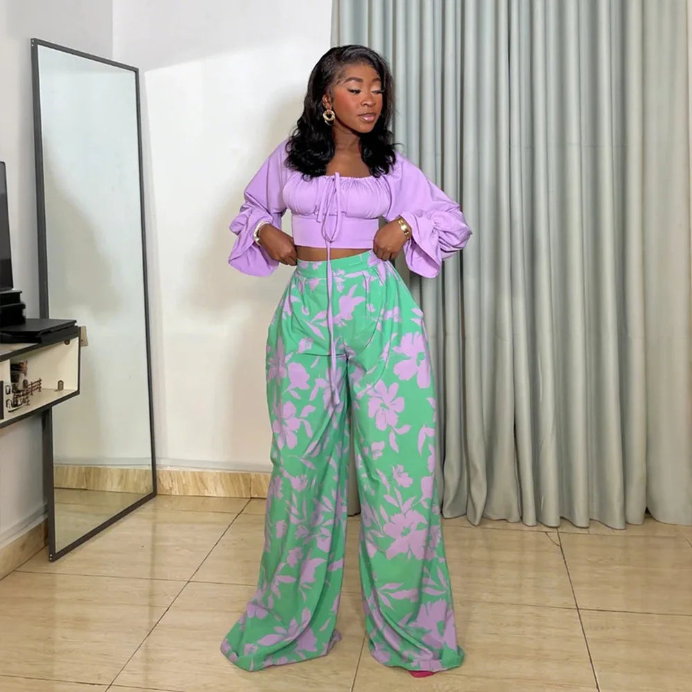 Wide-Leg 2 Piece Pants Set