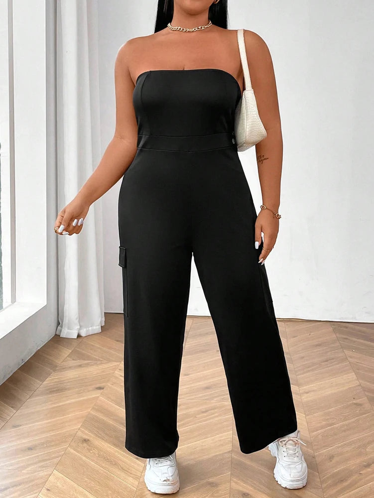 Plus Size Women's Plunge Sleeveless Jumpsuit Yoga Wear One-piece Pants Sports Fitness Outdoor Summer Best Choice