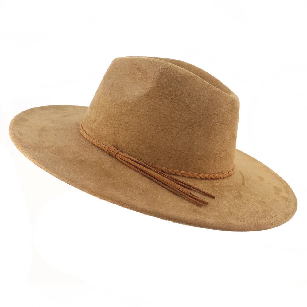Colorful Suede Wide Brim Felt Fedoras Hat for Women Men Church Jazz Cap Panama Denim Hat Wholesale шляпа женская л