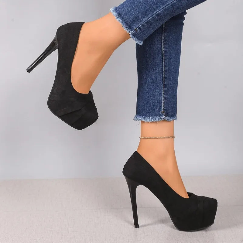 New Round Toe Platform High Heels
