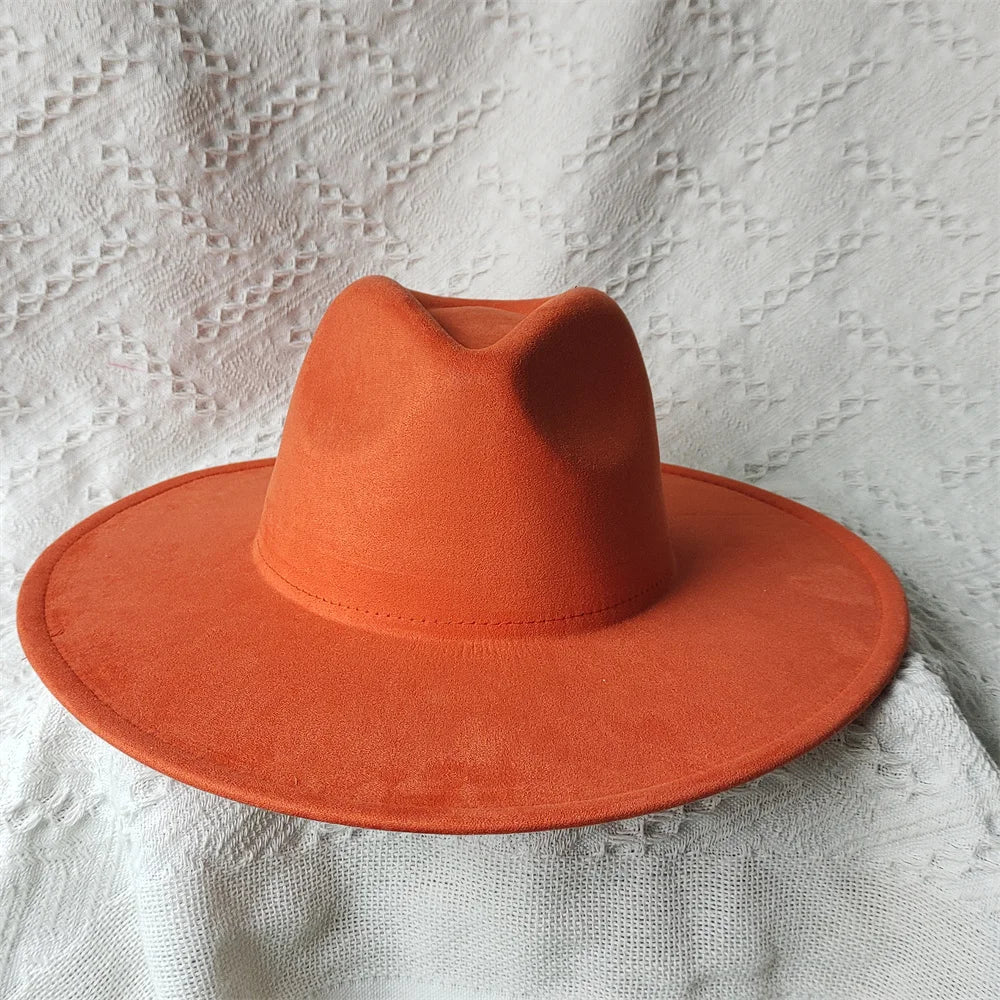 Colorful Suede Wide Brim Felt Fedoras Hat for Women Men Church Jazz Cap Panama Denim Hat Wholesale шляпа женская л