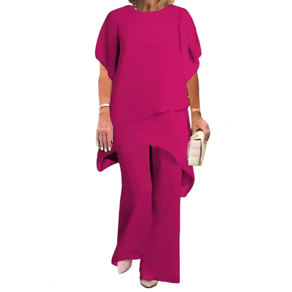 2-Piece Top And Wide Leg Pants Set