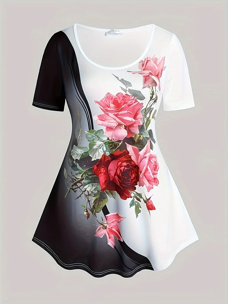 Rose Shirt Pants 2 Piece Set