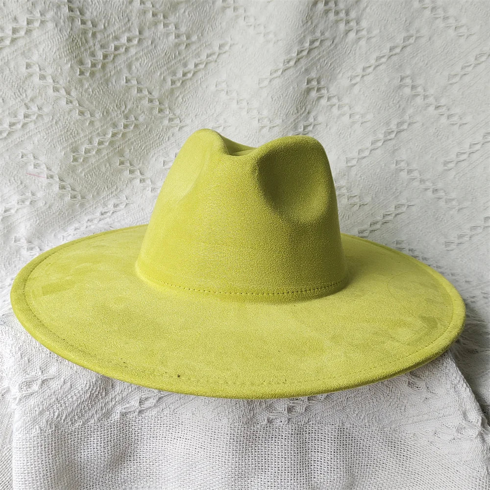 Colorful Suede Wide Brim Felt Fedoras Hat for Women Men Church Jazz Cap Panama Denim Hat Wholesale шляпа женская л