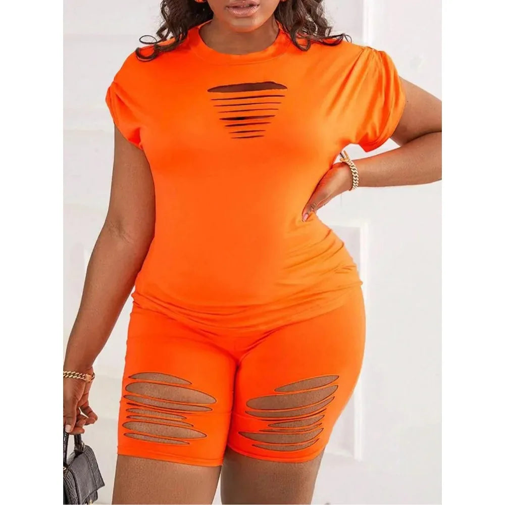 Slit 2 Piece Shorts Set