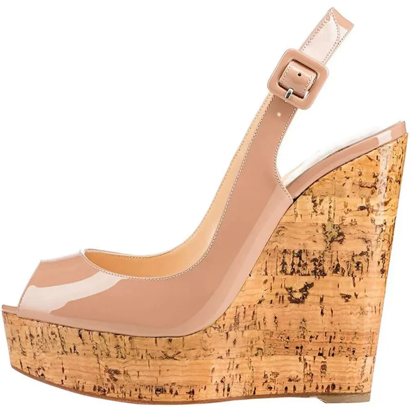 High Fish Mouth Wedge Sandals