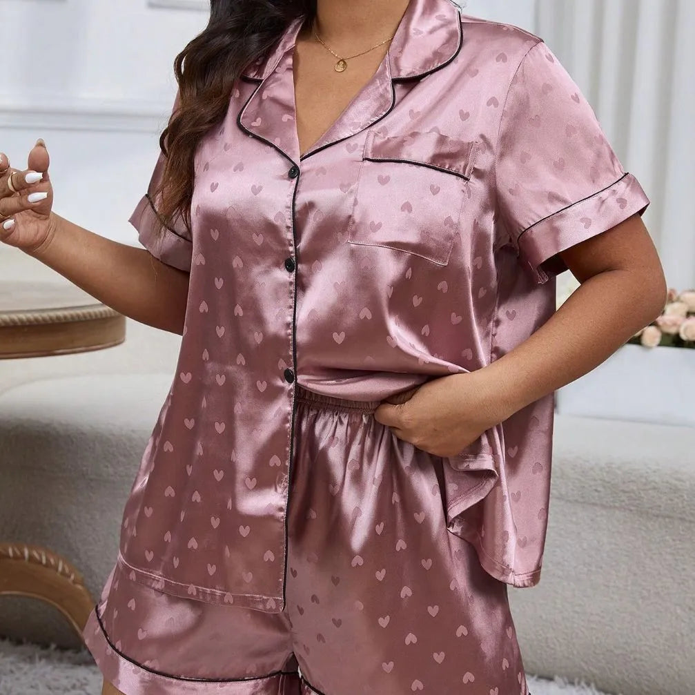 2025 Summer T-shirt Shorts Plus Size Women's Pajamas Large Size Home Clothes Set Sleepwear Women