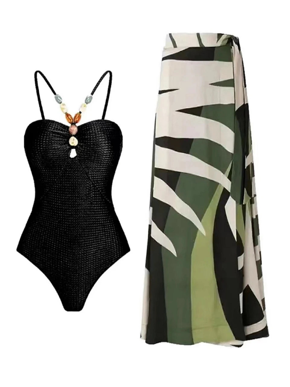 2 Piece Sexy Bodysuit & Skirt Set
