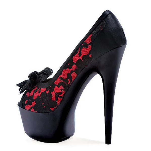 Sexy Lace Fish Mouth Pump High Heels
