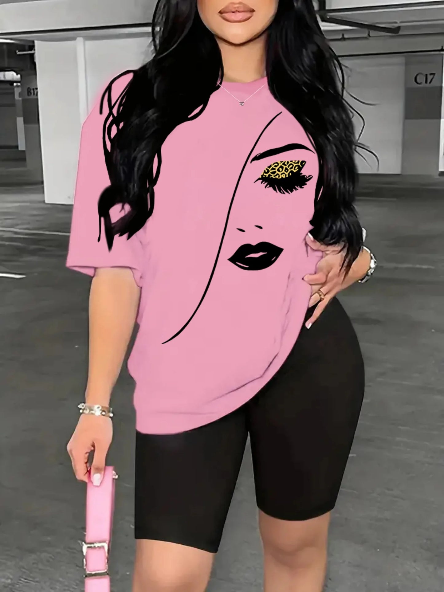 Face T-shirt 2 Piece Short Set
