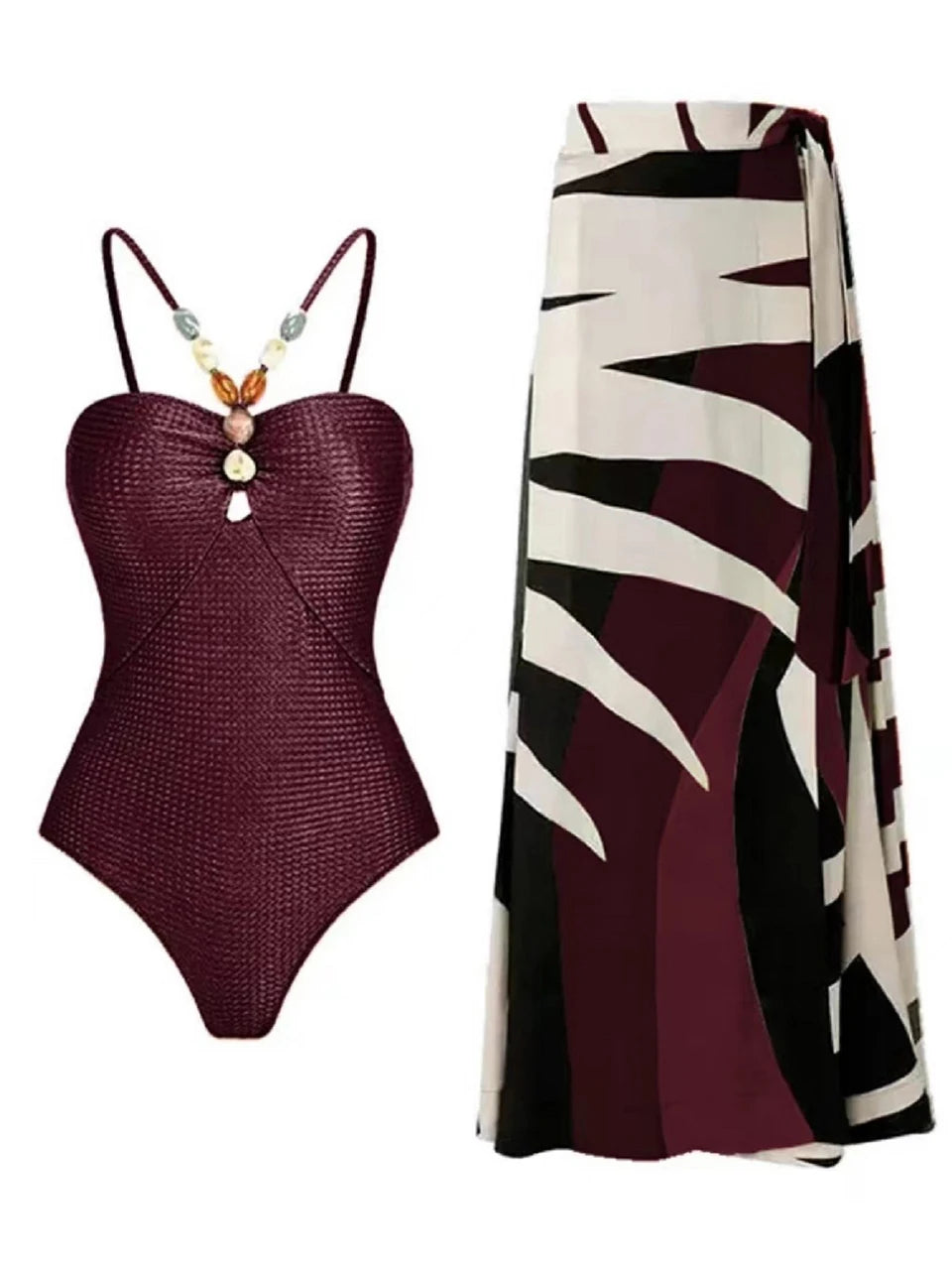 2 Piece Sexy Bodysuit & Skirt Set