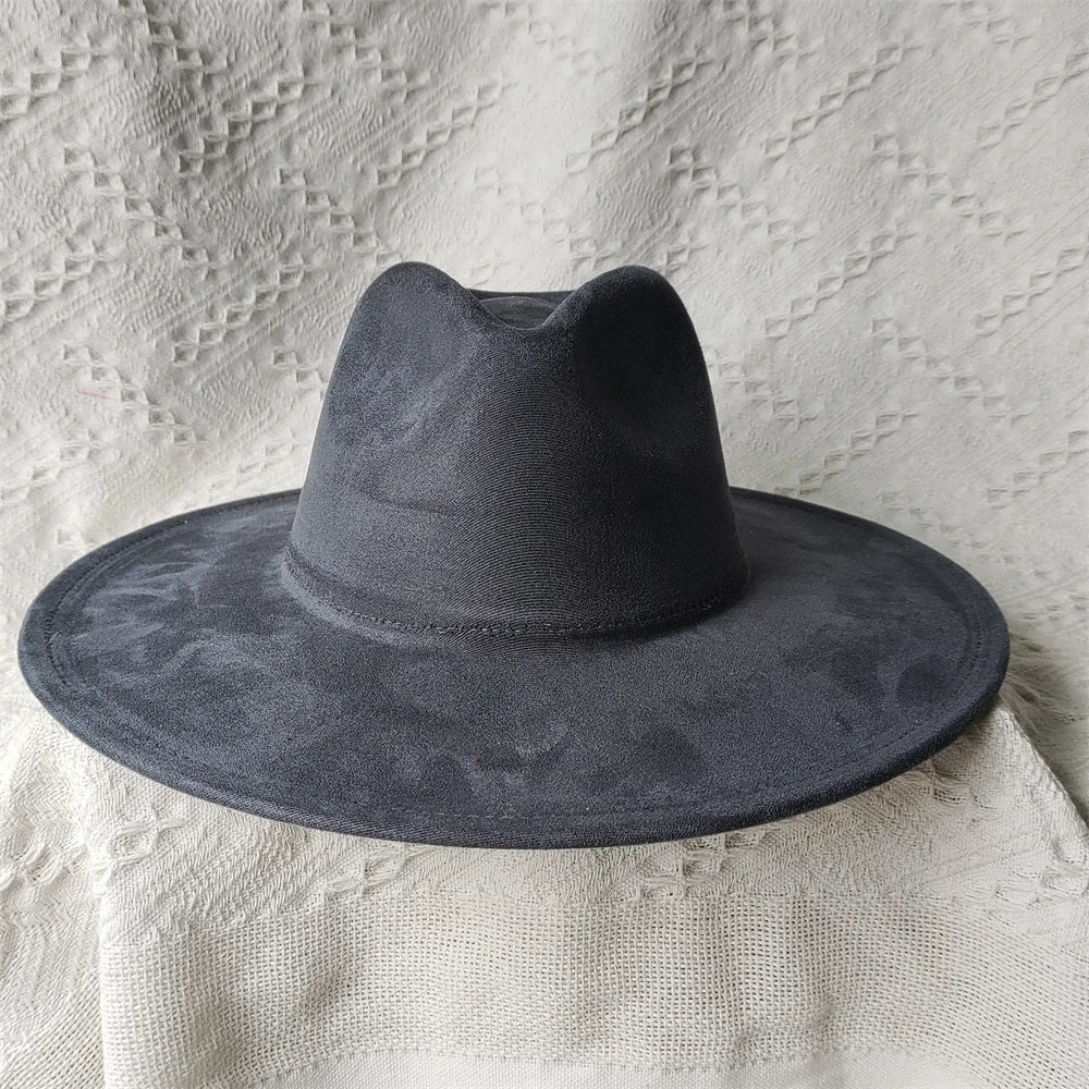 Colorful Suede Wide Brim Felt Fedoras Hat for Women Men Church Jazz Cap Panama Denim Hat Wholesale шляпа женская л
